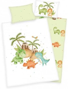 Herding Green obliečka do postieľky z BIO bavlny Baby Dinos 100x135/40x60 cm