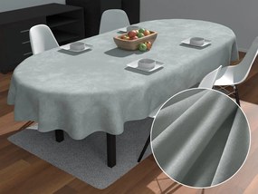 Biante Zamatový oválny obrus SV-029 Cementovo sivý 140x180 cm