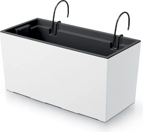 Plastový balkónový kvetináč DUC400W 39,5 cm - biela