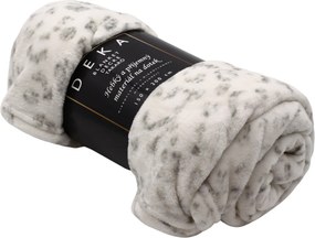 Home Elements Mikroflanelová deka, biela, drobná potlač