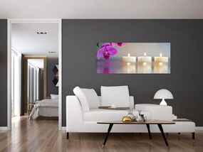 Obraz sviečok na vode (120x50 cm)