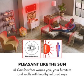 Klarstein HeatPal Marble Blackline, infračervený ohrievač, 1300 W, mramor, hliník