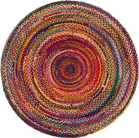 Okrúhly Koberec z juty a recyklovanej bavlny - 90/120/150cm veľkosť: 120 cm