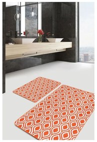 Oranžové zamatové kúpeľňové predložky v súprave 2 ks 60x100 cm – Mila Home