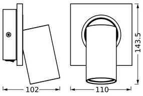 Ledvance - LED Nástenné bodové svietidlo DECOR MERCURY 1xGU10/3,4W/230V