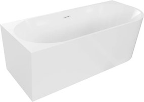 Mexen Mia, voľne stojaca rohová vaňa ľavá 160 x 80 cm, biela, biely prepad, 52691608000L-20