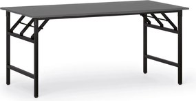 Konferenčný stôl FAST READY, 160x80 cm, čierna podnož, grafit