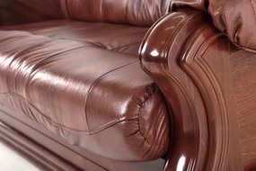 Kreslo Baron kožené, červenohnedá / čerešňa (a4 / č.4)