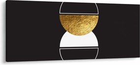 Obraz - Abstrakcia zlatá a čierna N⁰2 (120x50 cm)