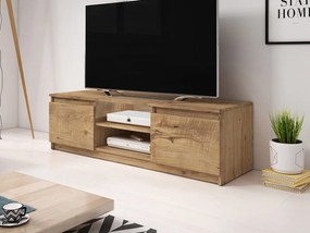 TV stolík Ziziko, Farby: dub sonoma / dub sonoma + biela, Osvetlenie: osvetlenie LED biele
