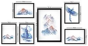 Obrazy v súprave 6 ks Watercolor – Wallity