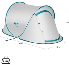 Samorozkladací plážový stan NILS Camp NC3743 - sivý