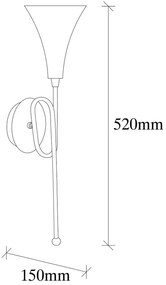 Kovové nástenné svietidlo v zlatej farbe Opviq lights Isidor
