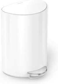 Biely nášľapný kovový odpadkový kôš 6 l – simplehuman