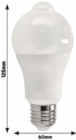 BERGE LED žiarovka E27 - 12W - NW - s pohybovým a súmrakovým senzorom