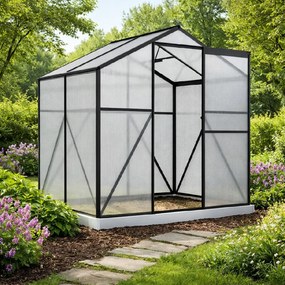 Skleník so základňou BestBerg BBGH-406B / 2,5 m² / 130 × 190 × 194 cm / čierna