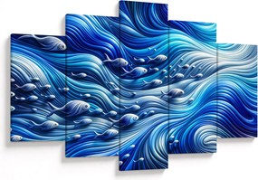 Obraz – Ryby vo vlnách (150x105 cm)