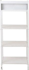 Biely antik kovový policový regál so šuplíkom Valio White - 54*38*140cm