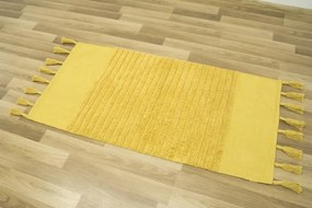 Bavlnený koberček Kilim so strapcami žltý