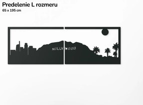 drevko Obraz Los Angeles panoráma Rozmer obrazu: 29,5 x 89 cm, Farba dekorácie: Čierna