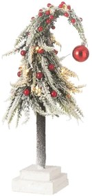Vianočný zasnežený strom s Led svetielkami Xmas - 15*45 cm