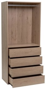 Otvorená modulárna skriňa v dekore duba v prírodnej farbe 80x180x45 cm Modular – Casa Selección