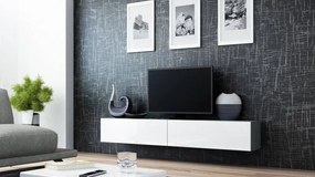 Závesný televízny stolík Cama VIGO 180 sivý mat/biely lesk