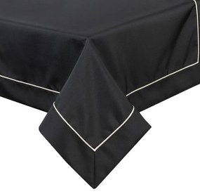 Dekorstudio Elegantný čierny obrus DORITA so striebornou lemovkou 145 x 280 cm