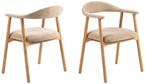 Jídelní židle Addi z masivu béžová/dub přírodní