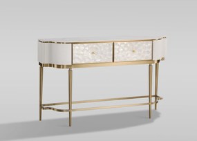 Konzolový stolík Stilig ST904C 140 cm zlatý/biely mramor/biely