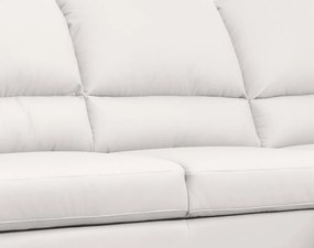 Rohová sedacia súprava Nebolo, biela koža, pravý roh