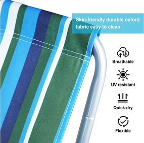 Skladacie plážové ležadlo SAND, modro-biele