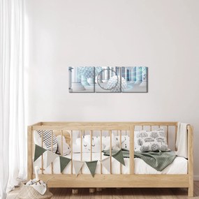 Abstraktný obraz v antickom štýle (s hodinami) (90x30 cm)
