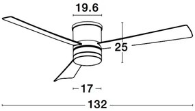 Stropný ventilátor Silky 13.2 biele s diaľkovým ovládaním