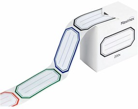 Samolepiace štítky v zásobníku farebné, 200 ks