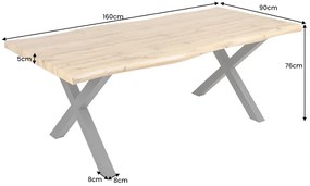 Jedálenský stôl Divoký 160cm vzhľad divoký dub 50mm