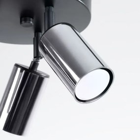 Sollux SL.1369 - Bodové svietidlo WINX 3xGU10/10W/230V čierna/chróm