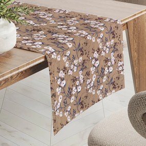 Biante Dekoračný behúň na stôl PML-036 Popínavé kvety na hnedom 45x140 cm
