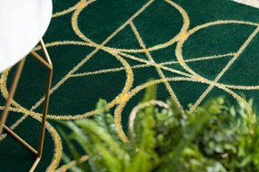 Koberec EMERALD exkluzívne 1010 glamour, štýlový kruhy zelené / zlato Veľkosť: 80x150cm