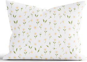 Bavlnená obliečka na vankúš Renforcé 50 × 70 cm - Sedmokrásky biele