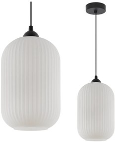 Závesné svietidlo Riffle 4, 1x biele sklenené tienidlo, b