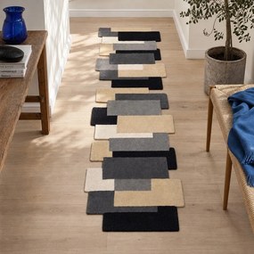 Sivý vlnený behúň 60x230 cm Collage – Flair Rugs