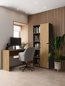 Regál Recados 1 (antracit + dub artisan). Akcia -20%. Vlastná spoľahlivá doprava až k Vám domov. 1132653