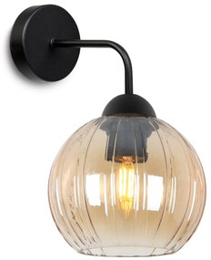 Nástenné svietidlo Costa, 1x medové sklenené tienidlo, b