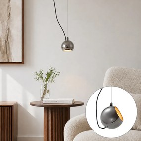 Dizajnová závesná lampa tmavý chróm pre 1-fázový koľajnicový systém - Slimline Sara