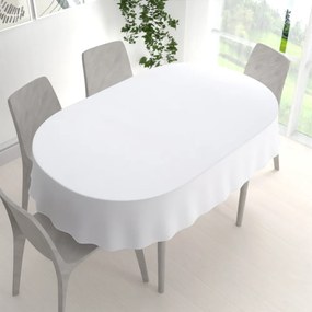 Biante Teflónový oválny obrus TF-068 Biely bez vzoru 60x100 cm