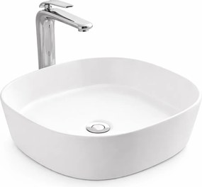 BERGAMO SLIM || Umývadlo na dosku, keramika, biela, zaoblená