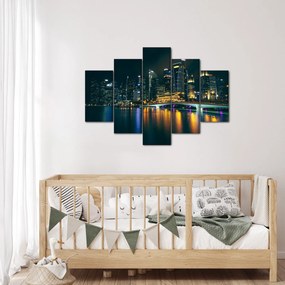 Obraz nočného Singapuru (150x105 cm)