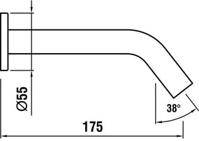 LAUFEN Kartell Vaňové nástenné ramienko, chróm H3713300040601