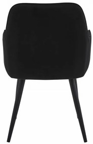 Jedálenská stolička NANA zamatová, čierna (čierne nohy)